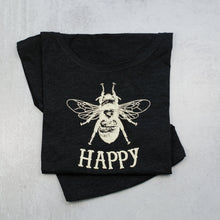 Load image into Gallery viewer, Bee Happy Dolman Scoop Neck Tee, t-shirt in vintage black