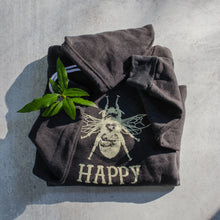 Load image into Gallery viewer, Bee Happy charcoal Gray Pull-over Hoodie