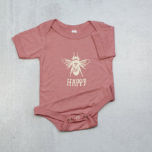 Load image into Gallery viewer, Bee happy infant onesie in mauve pink