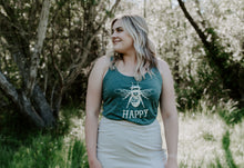 Load image into Gallery viewer, Bee Happy Pine Green Boxy Tank Top